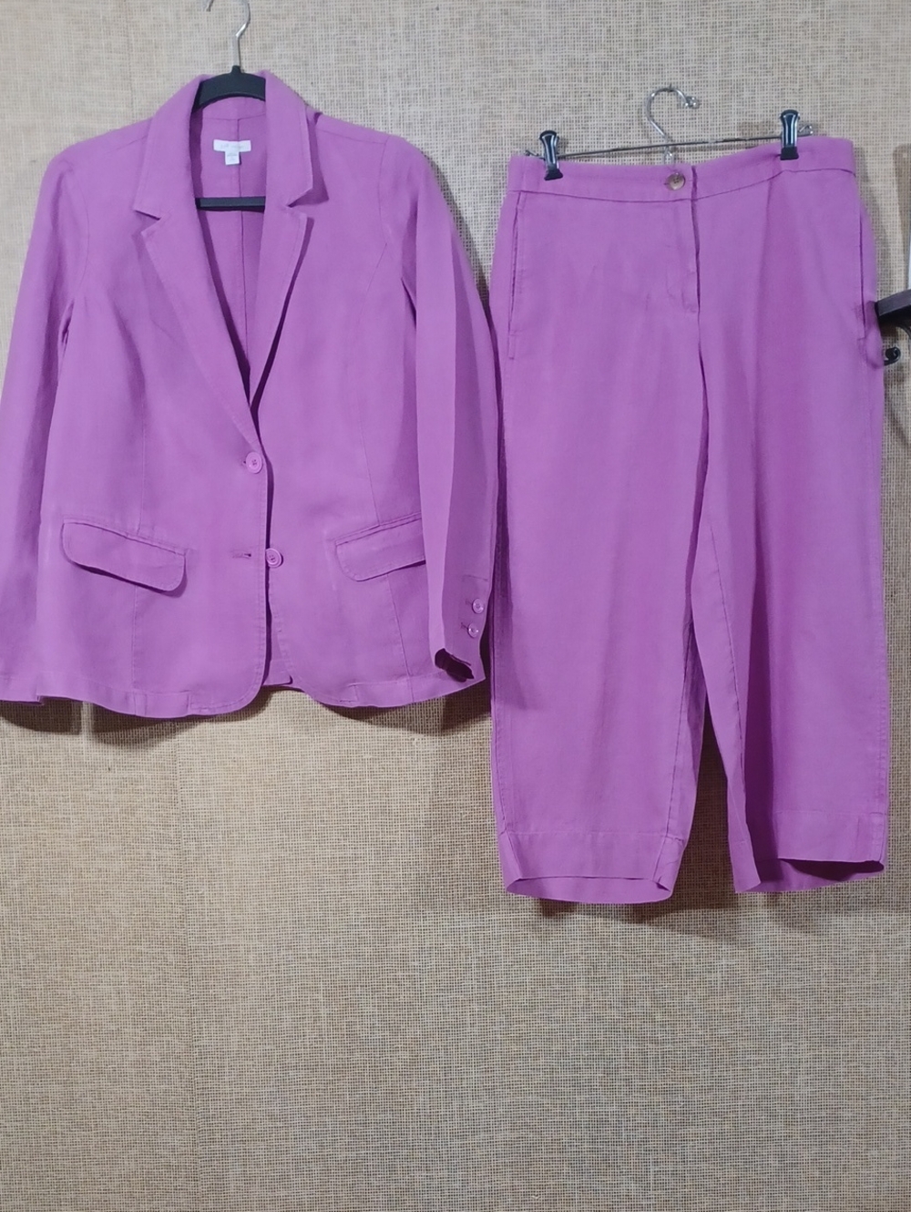 J. Jill Lavender Tailored Blazer & Cropped Pants Set